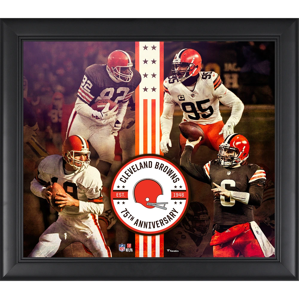 Cleveland Browns Framed 15" x 17" 75th Anniversary Season Collage