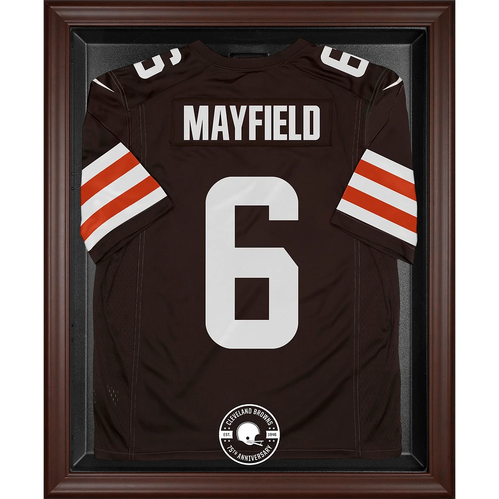 Cleveland Browns Brown Framed 75th Anniversary Season Logo Jersey Display Case