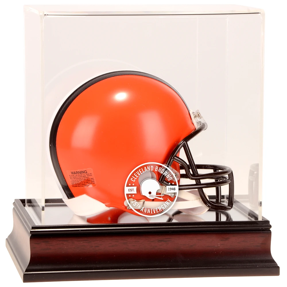 Cleveland Browns Mahogany 75th Anniversary Season Logo Mini Helmet Display Case