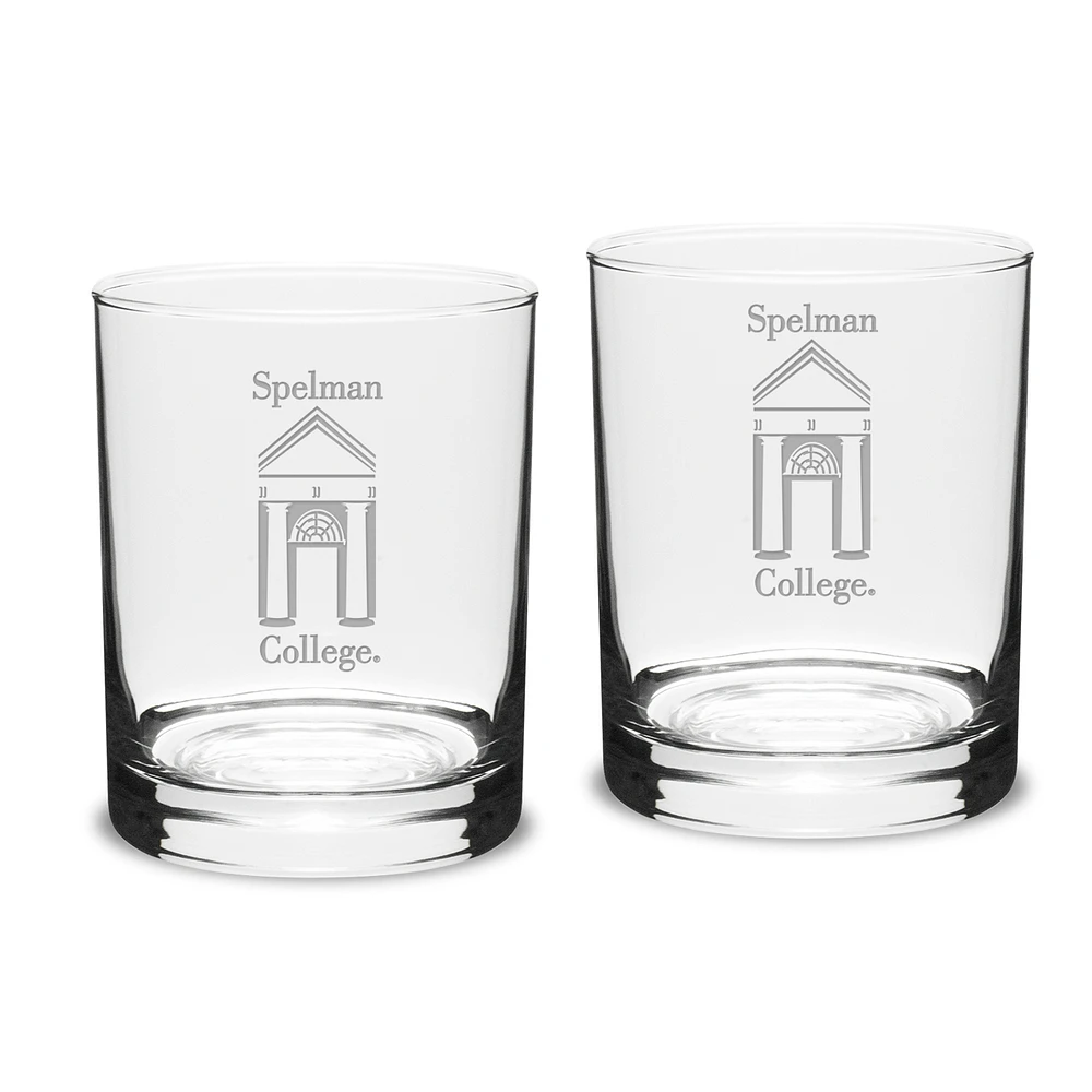 Spelman College Jaguars 14oz. 2-Piece Classic Double Old-Fashioned Glass Set