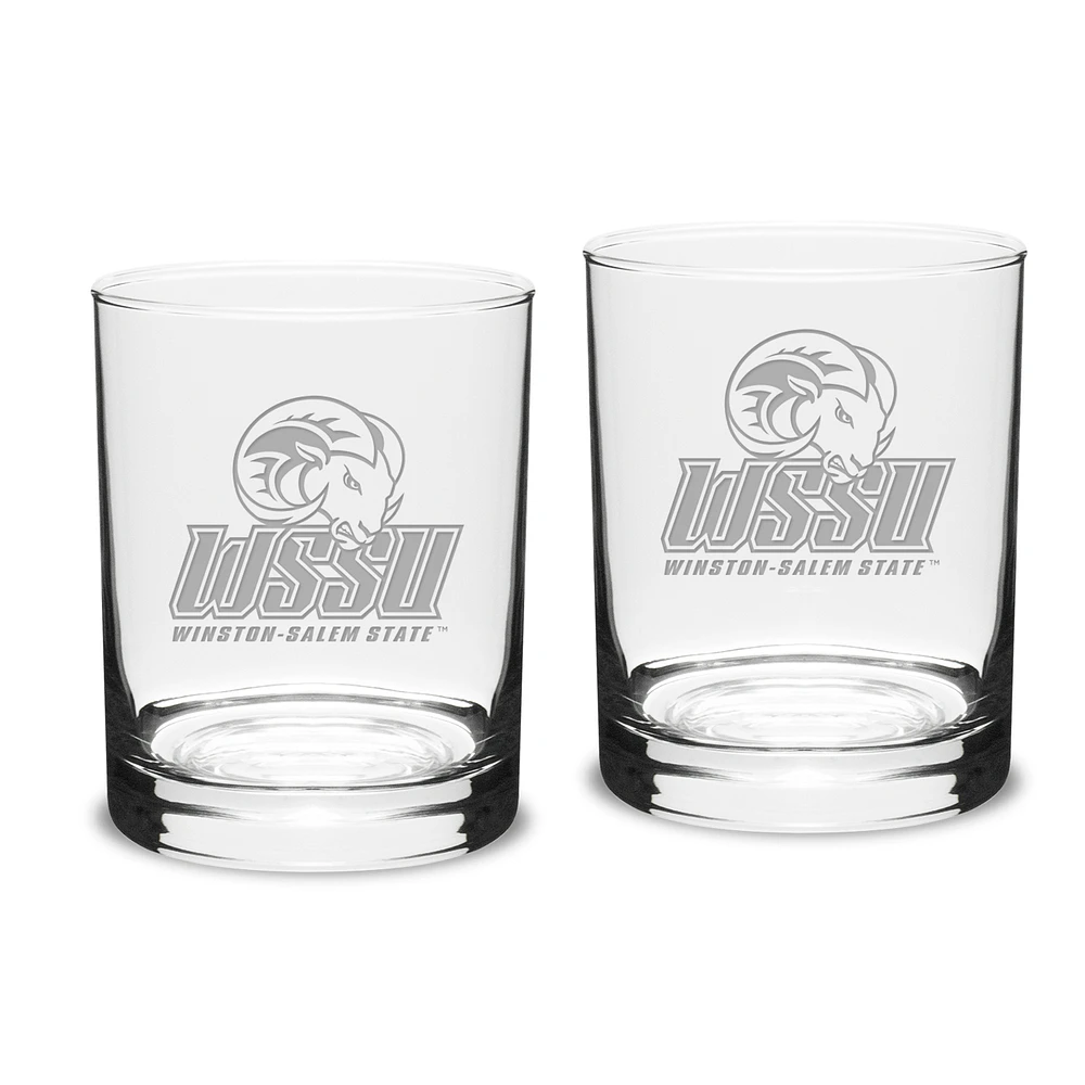 Winston-Salem State Rams 14oz. 2-Piece Classic Double Old-Fashioned Glass Set