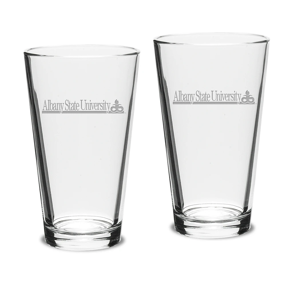 Albany State Golden Rams 2-Piece 16oz. Classic Pub Glass Set