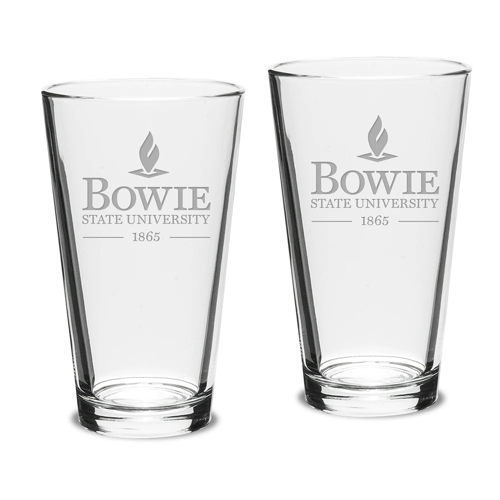 Bowie State Bulldogs 2-Piece 16oz. Classic Pub Glass Set