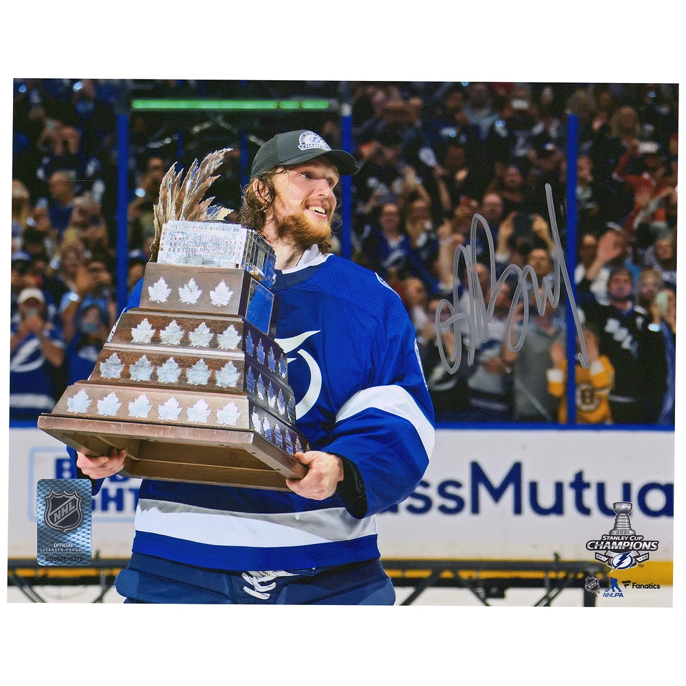 Andrei Vasilevskiy Tampa Bay Lightning Autographed 2021 Stanley Cup Champions 8" x 10" Raising Conn Smythe Photograph