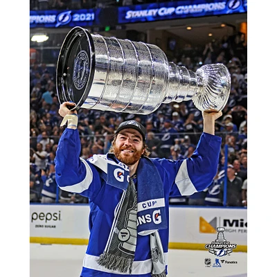Brayden Point Tampa Bay Lightning Unsigned 2021 Stanley Cup Champions Raising Photograph