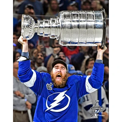 David Savard Tampa Bay Lightning Unsigned 2021 Stanley Cup Champions Raising Photograph