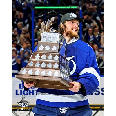 Andrei Vasilevskiy Tampa Bay Lightning Unsigned 2021 Stanley Cup Champions Raising Conn Smythe Photograph