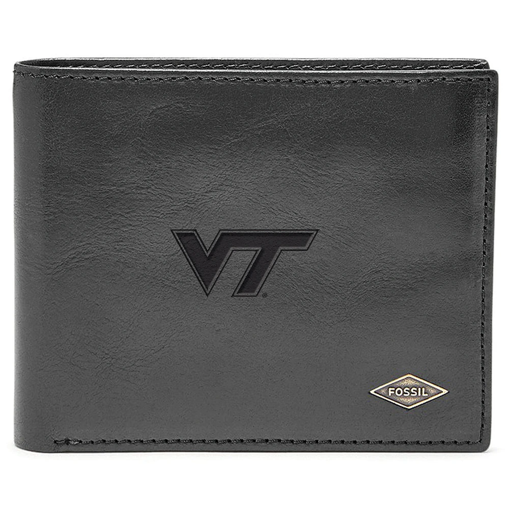 Men's Fossil Virginia Tech Hokies Leather Ryan RFID Flip ID Bifold Wallet