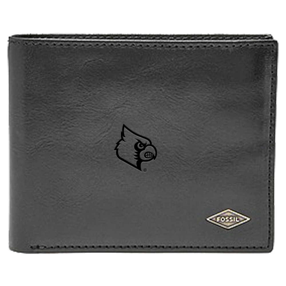 Men's Fossil Louisville Cardinals Leather Ryan RFID Flip ID Bifold Wallet