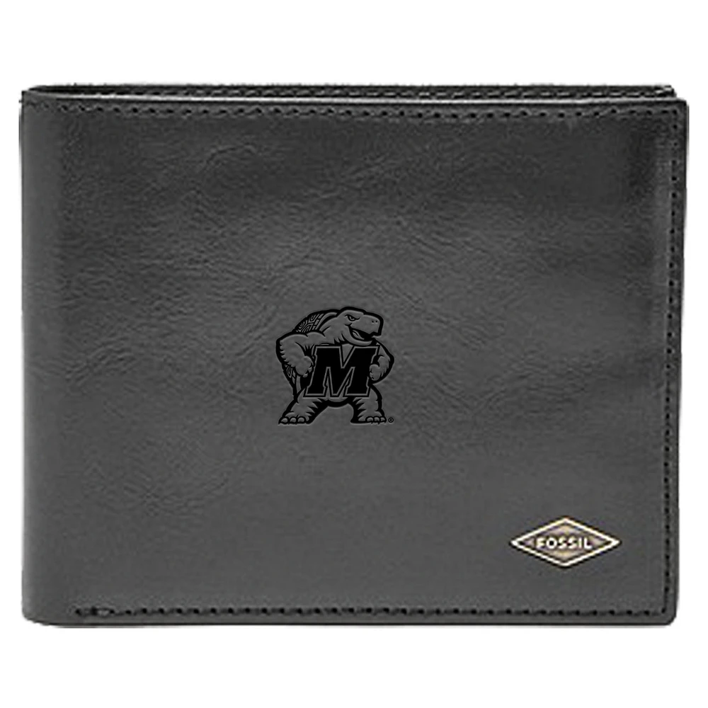 Men's Fossil Maryland Terrapins Leather Ryan RFID Flip ID Bifold Wallet