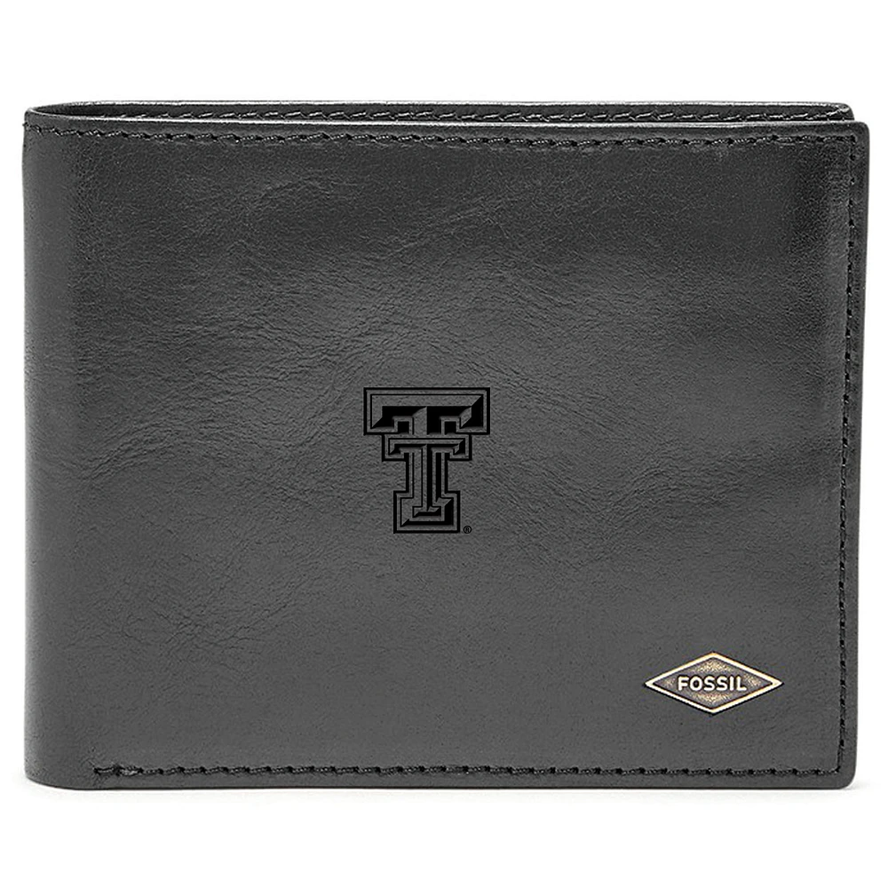 Men's Fossil Texas Tech Red Raiders Leather Ryan RFID Flip ID Bifold Wallet