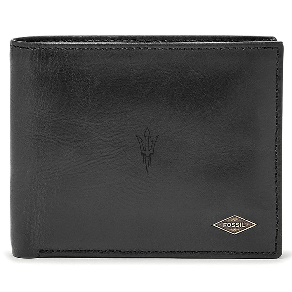 Men's Fossil Arizona State Sun Devils Leather Ryan RFID Passcase Wallet