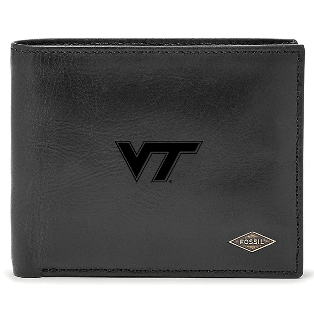 Men's Fossil Virginia Tech Hokies Leather Ryan RFID Passcase Wallet