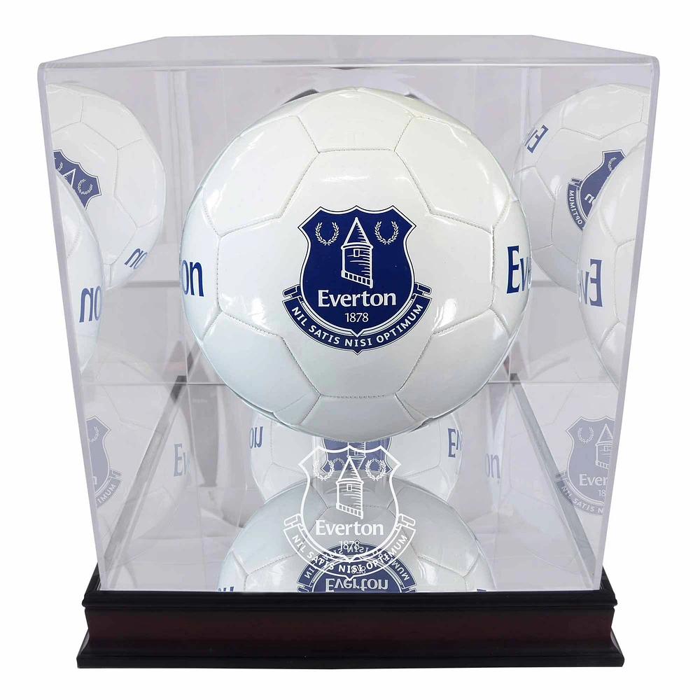 Everton Mahogany Team Logo Soccer Ball Display Case