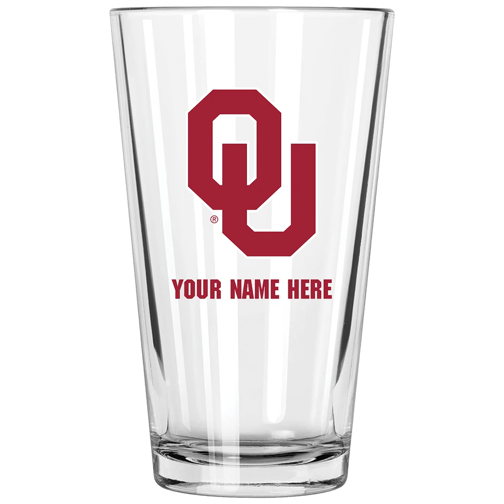 Oklahoma Sooners 16oz. Personalized Pint Glass