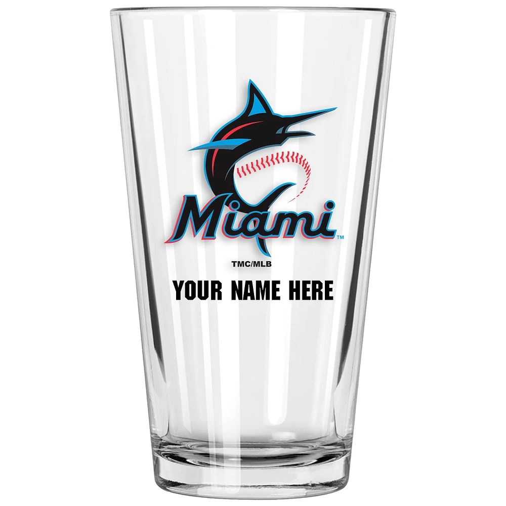 Miami Marlins 16oz. Personalized Pint Glass