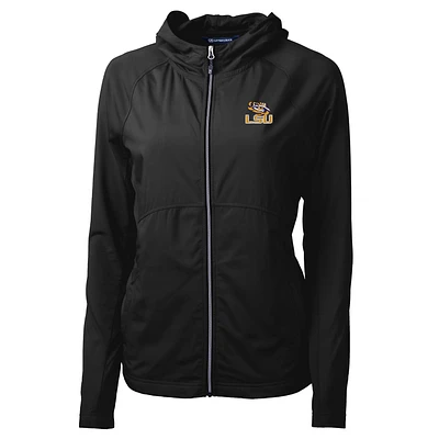 Women's Cutter & Buck Black LSU Tigers Adapt Eco Knit Full-Zip Jacket