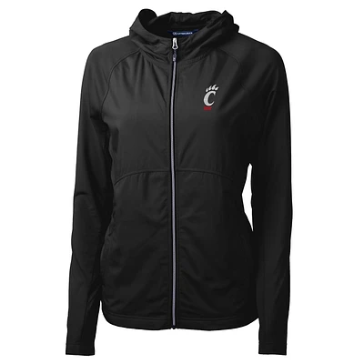 Women's Cutter & Buck Black Cincinnati Bearcats Adapt Eco Knit Full-Zip Jacket