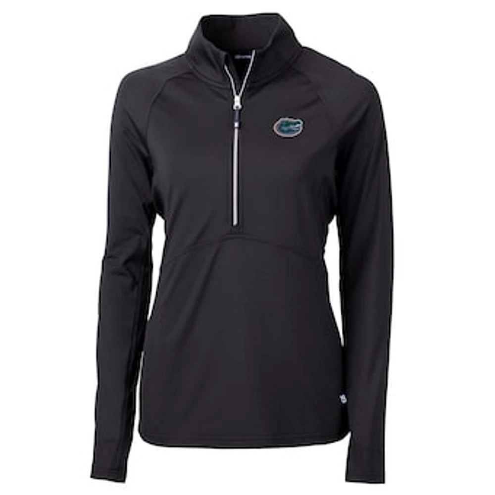 Women's Cutter & Buck Black Florida Gators Adapt Eco Knit Half-Zip Pullover Jacket