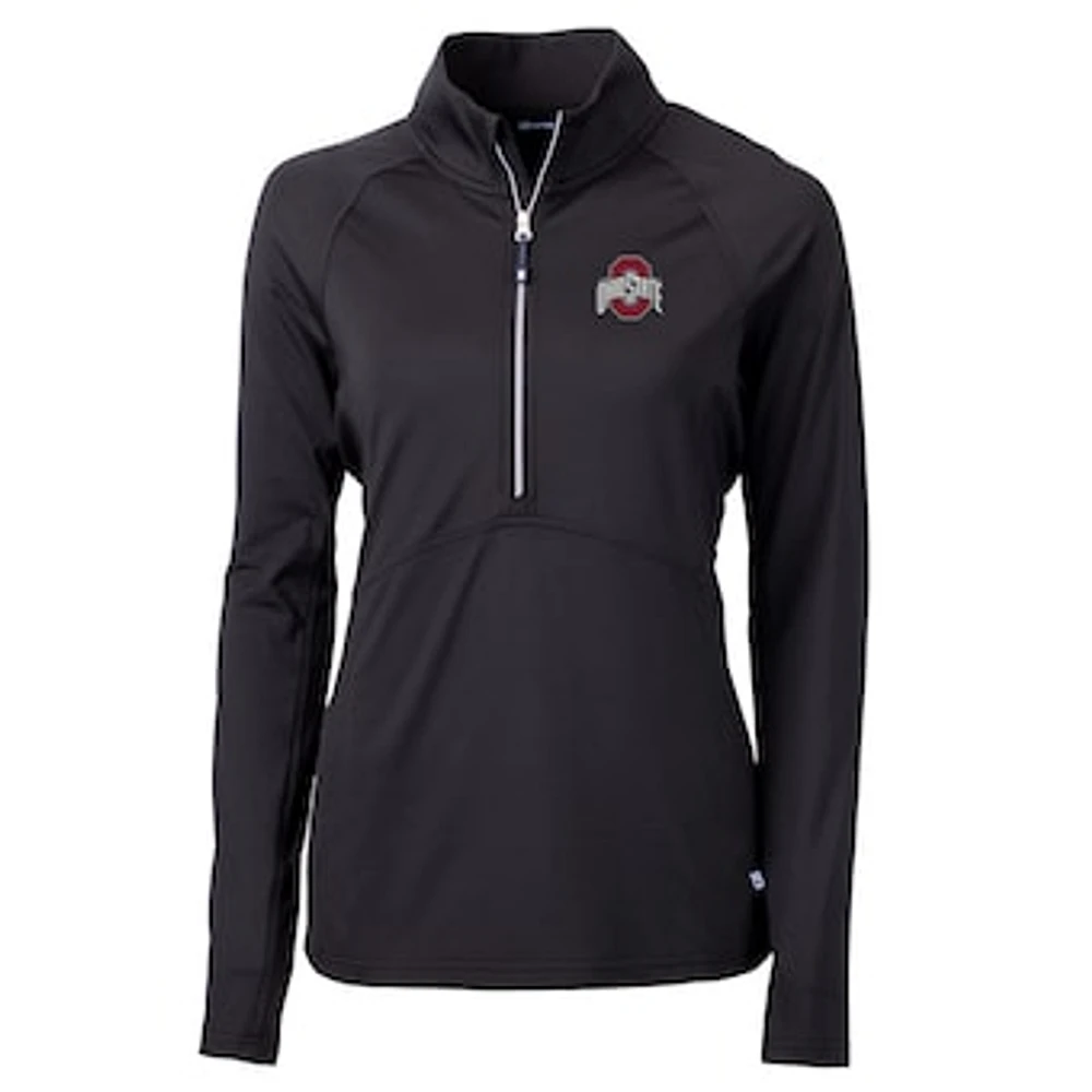 Women's Cutter & Buck Ohio State Buckeyes Adapt Eco Knit Half-Zip Pullover Jacket