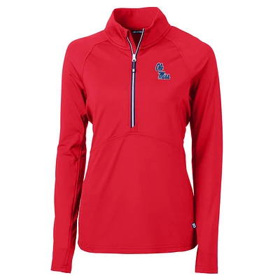 Women's Cutter & Buck Ole Miss Rebels Adapt Eco Knit Half-Zip Pullover Jacket