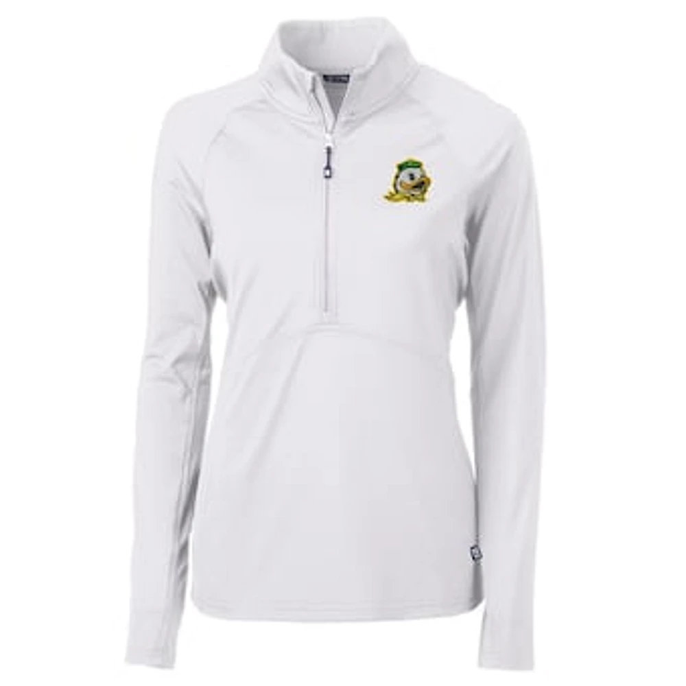 Women's Cutter & Buck Oregon Ducks Adapt Eco Knit Half-Zip Pullover Jacket