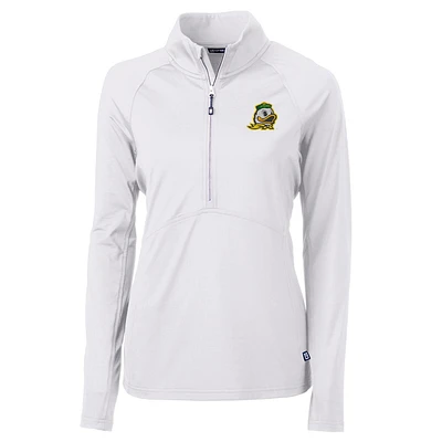 Women's Cutter & Buck Oregon Ducks Adapt Eco Knit Half-Zip Pullover Jacket