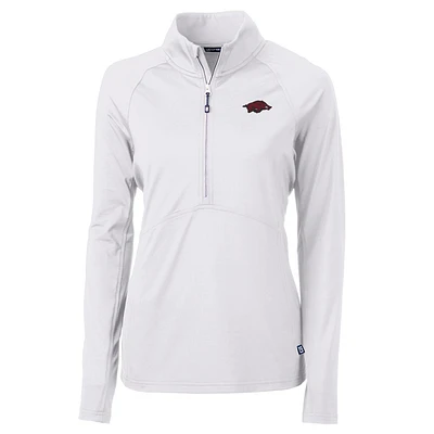 Women's Cutter & Buck Arkansas Razorbacks Adapt Eco Knit Half-Zip Pullover Jacket