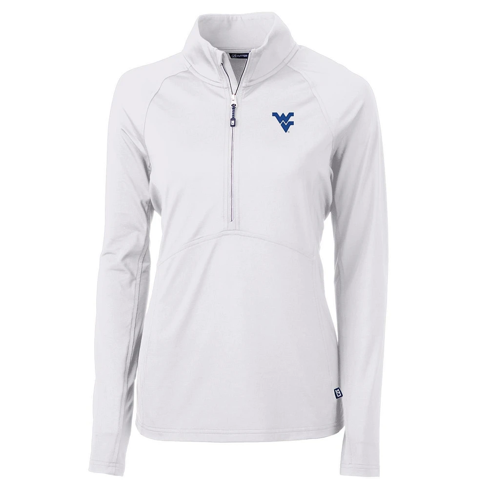 Women's Cutter & Buck West Virginia Mountaineers Adapt Eco Knit Half-Zip Pullover Jacket