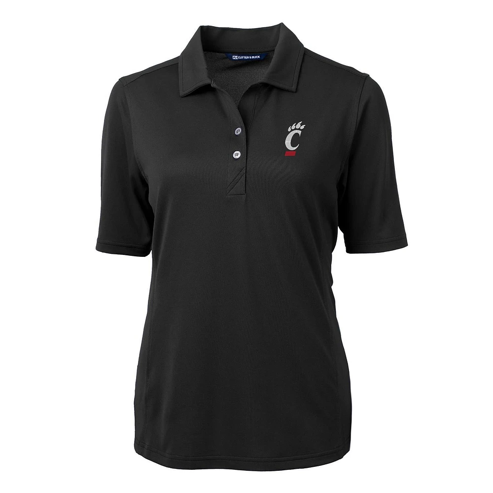 Women's Cutter & Buck Black Cincinnati Bearcats Virtue Eco Pique Recycled Polo