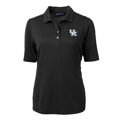 Women's Cutter & Buck Black Kentucky Wildcats Virtue Eco Pique Recycled Polo