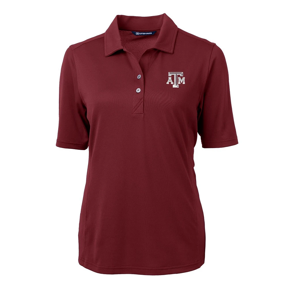 Women's Cutter & Buck Maroon Texas A&M Aggies Virtue Eco Pique Recycled Polo