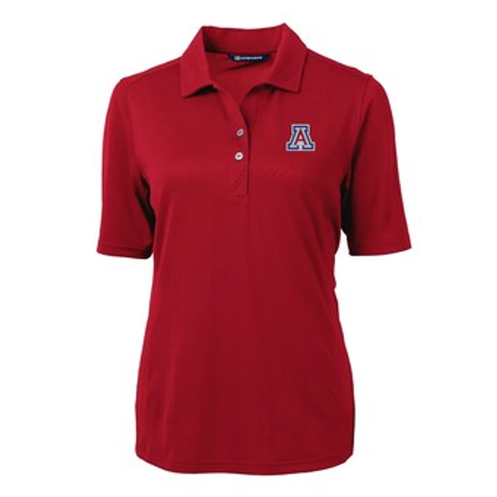 Women's Cutter & Buck Red Arizona Wildcats Virtue Eco Pique Recycled Polo