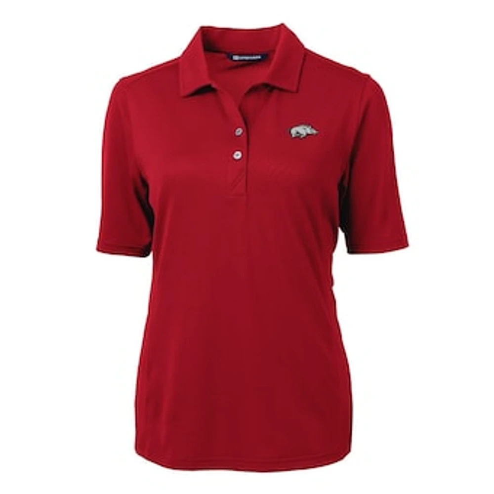 Women's Cutter & Buck Cardinal Arkansas Razorbacks Virtue Eco Pique Recycled Polo