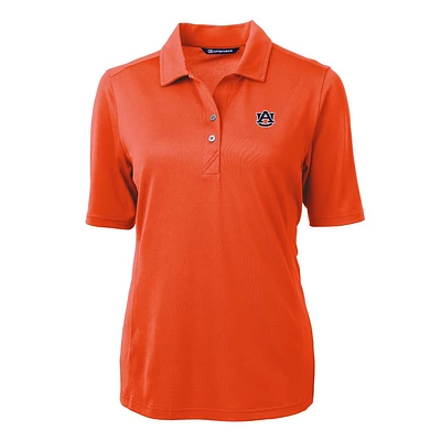 Women's Cutter & Buck Orange Auburn Tigers Virtue Eco Pique Recycled Polo