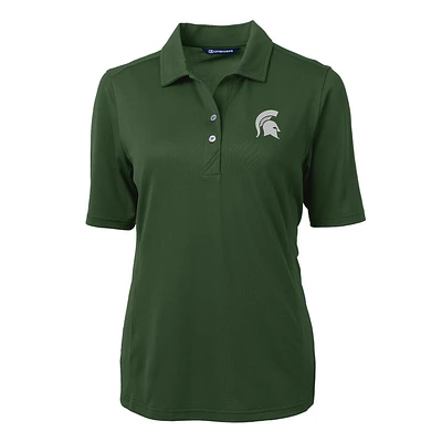Women's Cutter & Buck Green Michigan State Spartans Virtue Eco Pique Recycled Polo