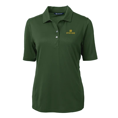 Women's Cutter & Buck Hunter Green Notre Dame Fighting Irish Virtue Eco Pique Recycled Polo