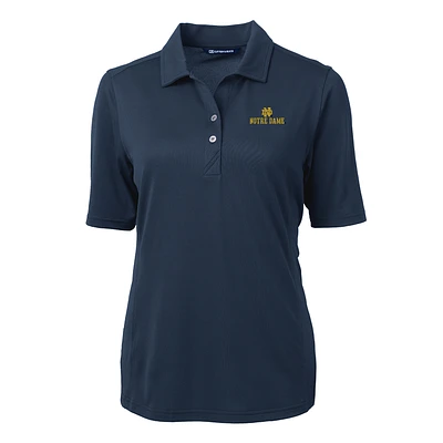 Women's Cutter & Buck Navy Notre Dame Fighting Irish Virtue Eco Pique Recycled Polo