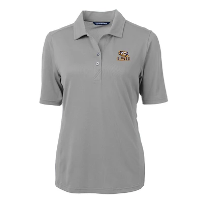 Women's Cutter & Buck Gray LSU Tigers Virtue Eco Pique Recycled Polo