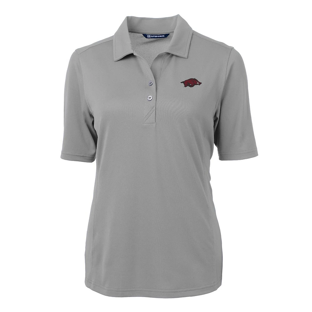 Women's Cutter & Buck Gray Arkansas Razorbacks Virtue Eco Pique Recycled Polo
