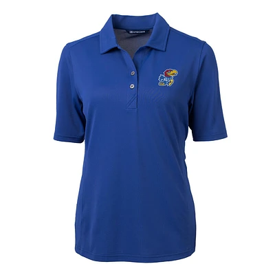 Women's Cutter & Buck Royal Kansas Jayhawks Virtue Eco Pique Recycled Polo
