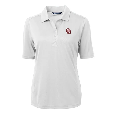 Women's Cutter & Buck White Oklahoma Sooners Virtue Eco Pique Recycled Polo
