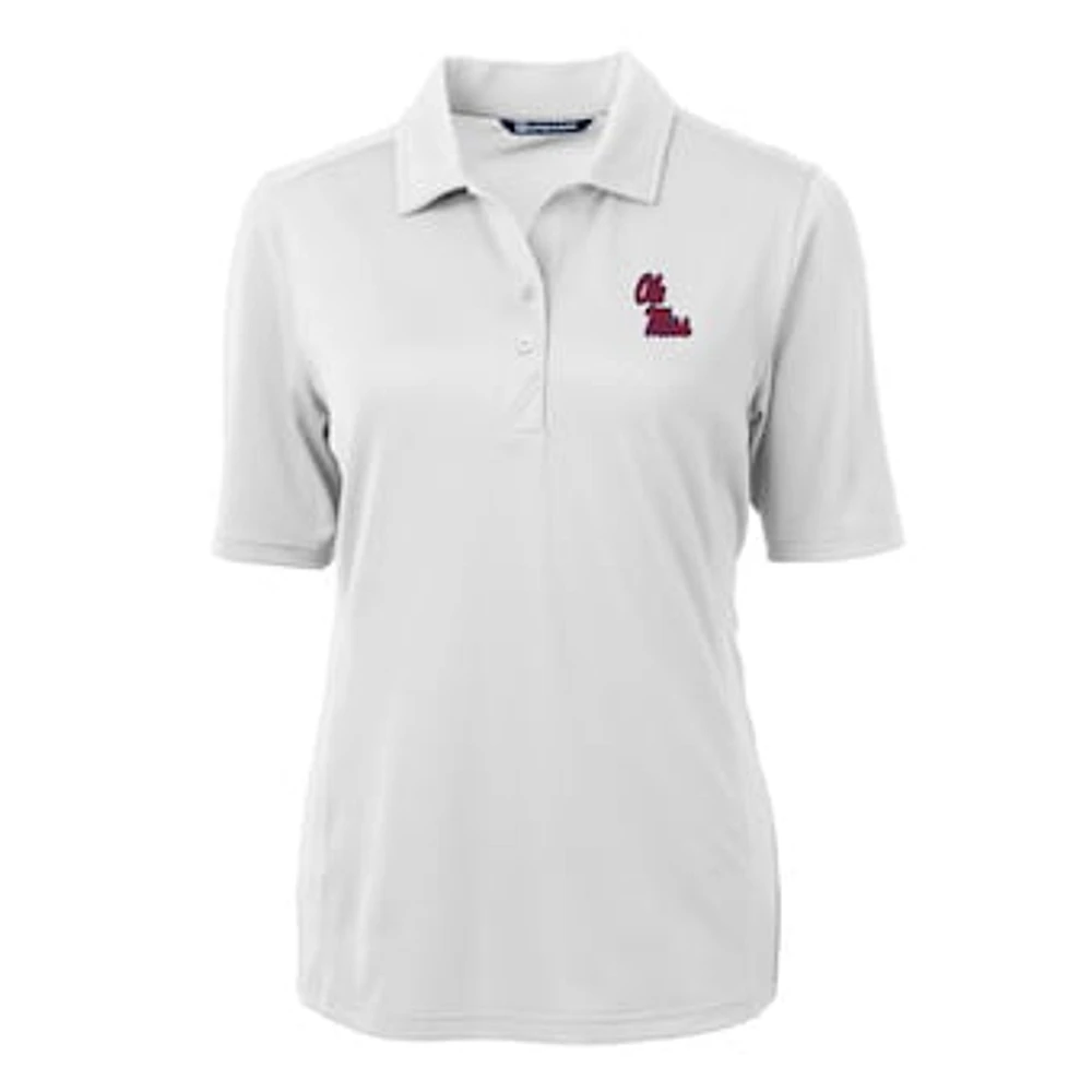 Women's Cutter & Buck White Ole Miss Rebels Virtue Eco Pique Recycled Polo