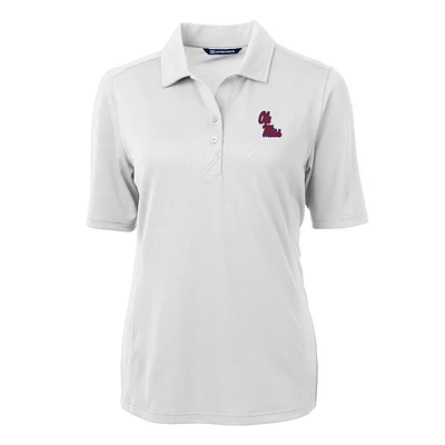 Women's Cutter & Buck White Ole Miss Rebels Virtue Eco Pique Recycled Polo