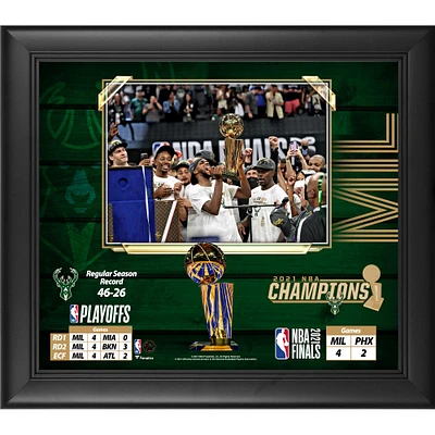 Milwaukee Bucks Framed 15" x 17" 2021 NBA Finals Champions Collage