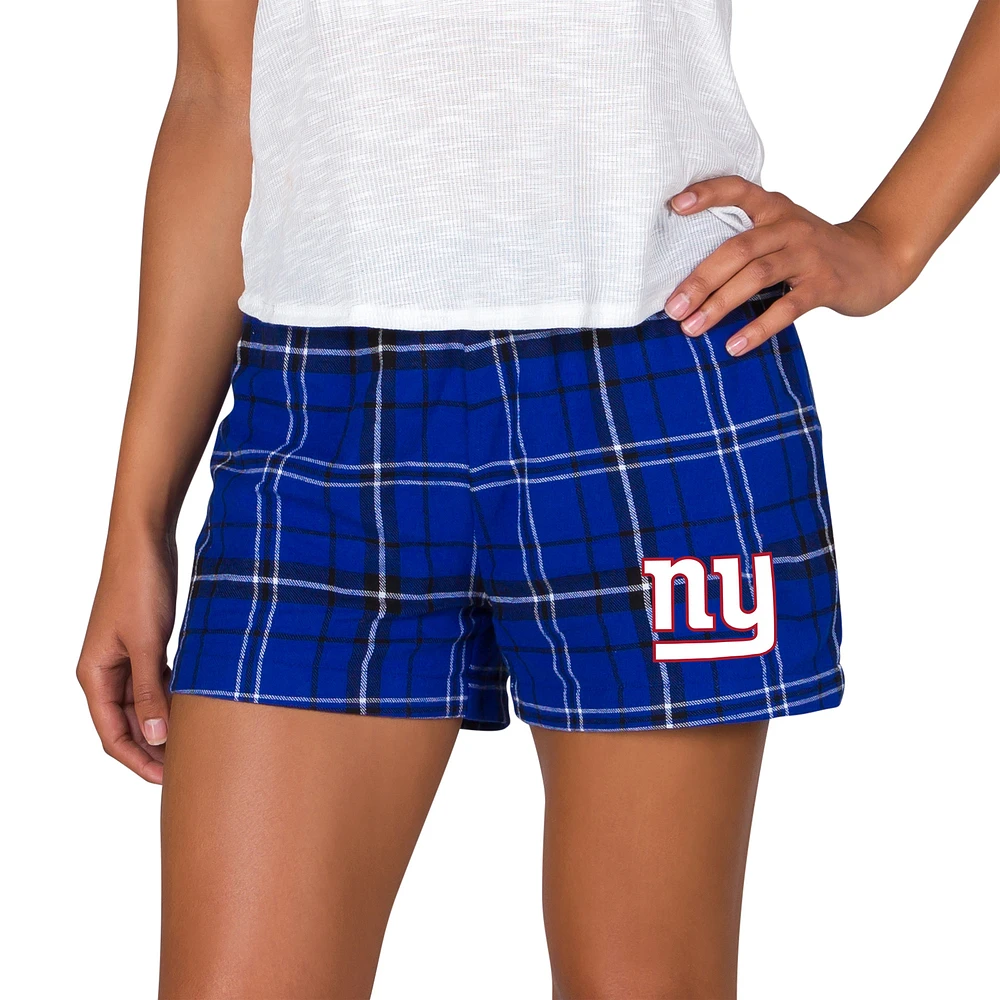 Women's Concepts Sport Royal/Red New York Giants Ultimate Flannel Shorts