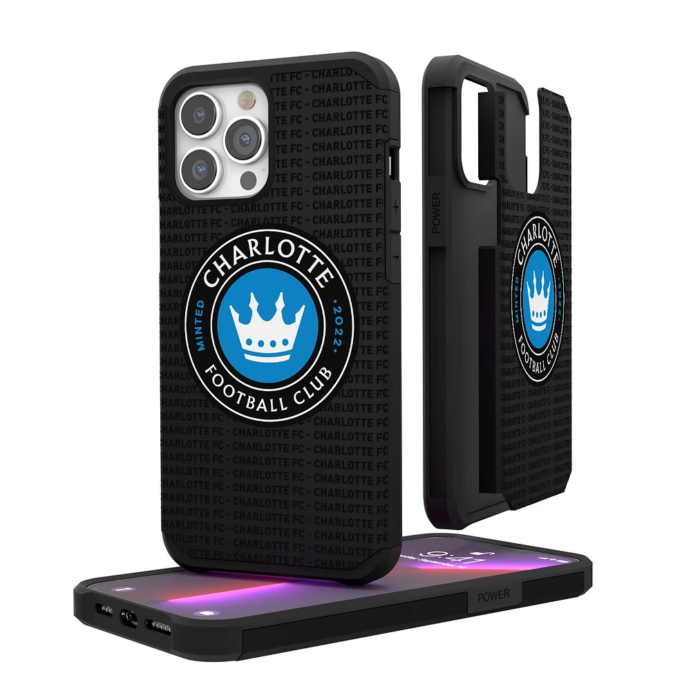 Charlotte FC iPhone Text Backdrop Rugged Case