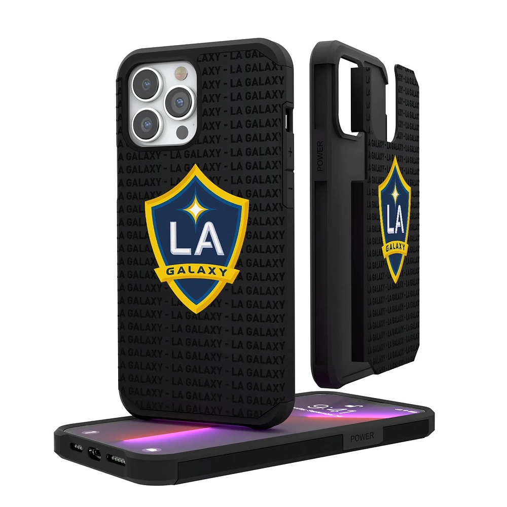 LA Galaxy iPhone Text Backdrop Rugged Case