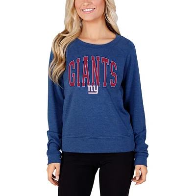 Women's Concepts Sport Royal New York Giants Mainstream Terry Long Sleeve Top