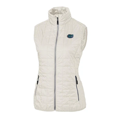 Women's Cutter & Buck White Florida Gators Rainier PrimaLoft Eco Full-Zip Vest